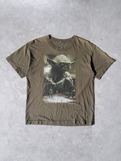 2000s Vintage Star Wars Yoda Green T-Shirt -L