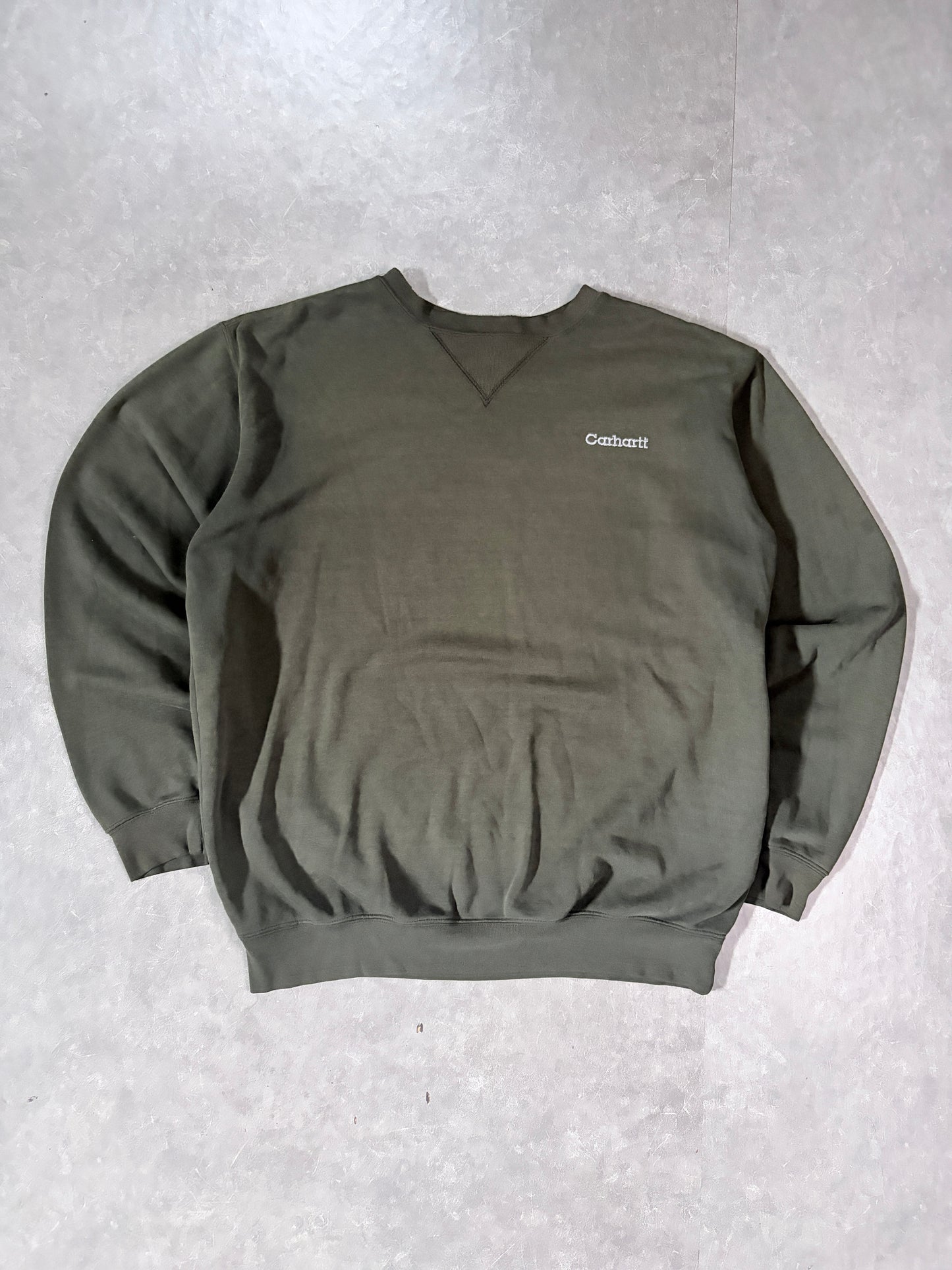 2000s Vintage Carhartt Embroidered Green Crewneck -L
