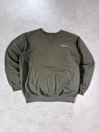 2000s Vintage Carhartt Embroidered Green Crewneck -L