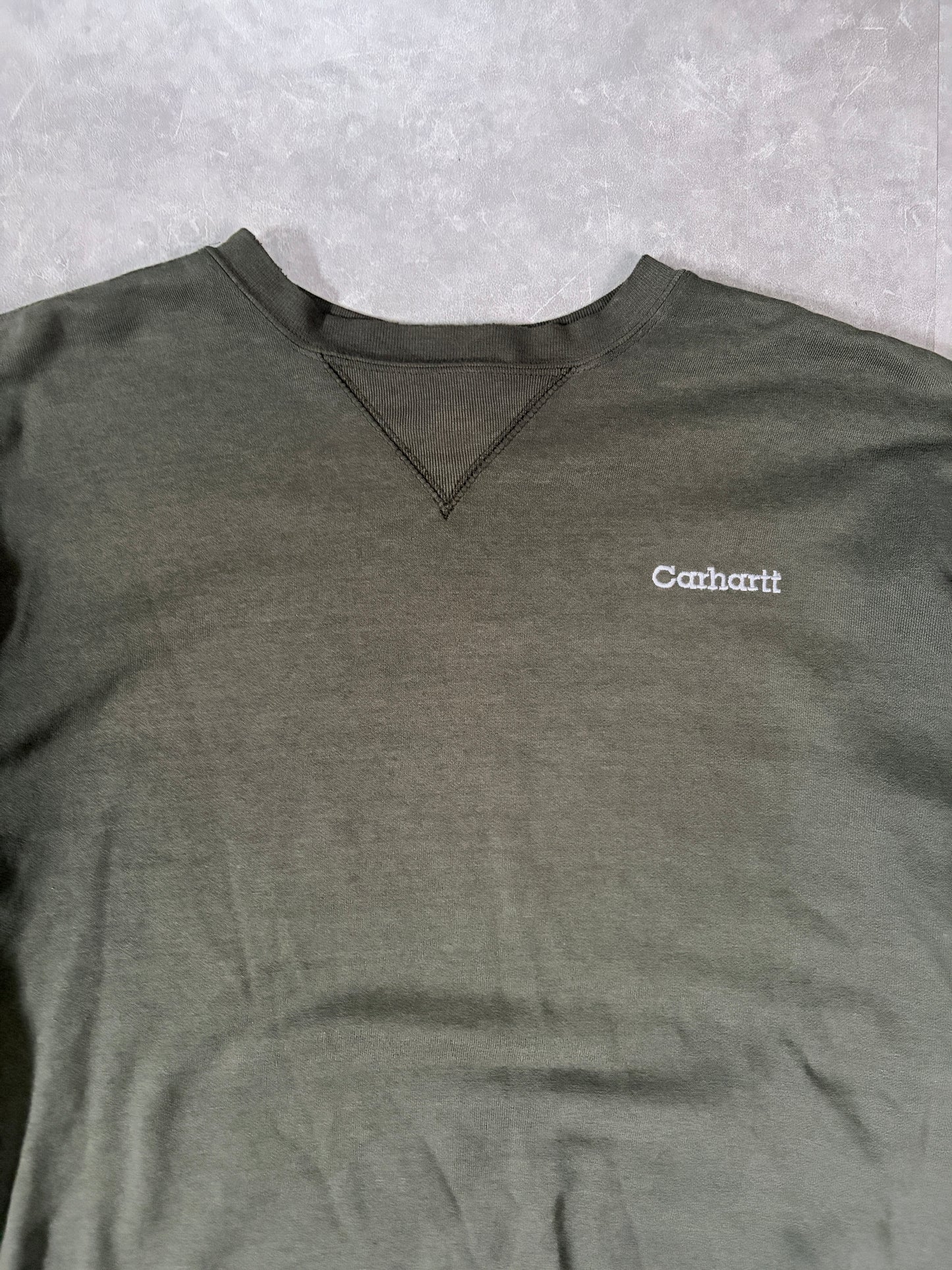 2000s Vintage Carhartt Embroidered Green Crewneck -L