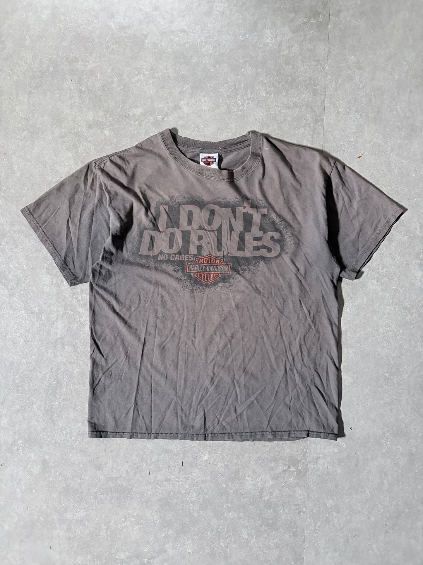 2000s Vintage Harley Davidson Rules Brown T-Shirt -L