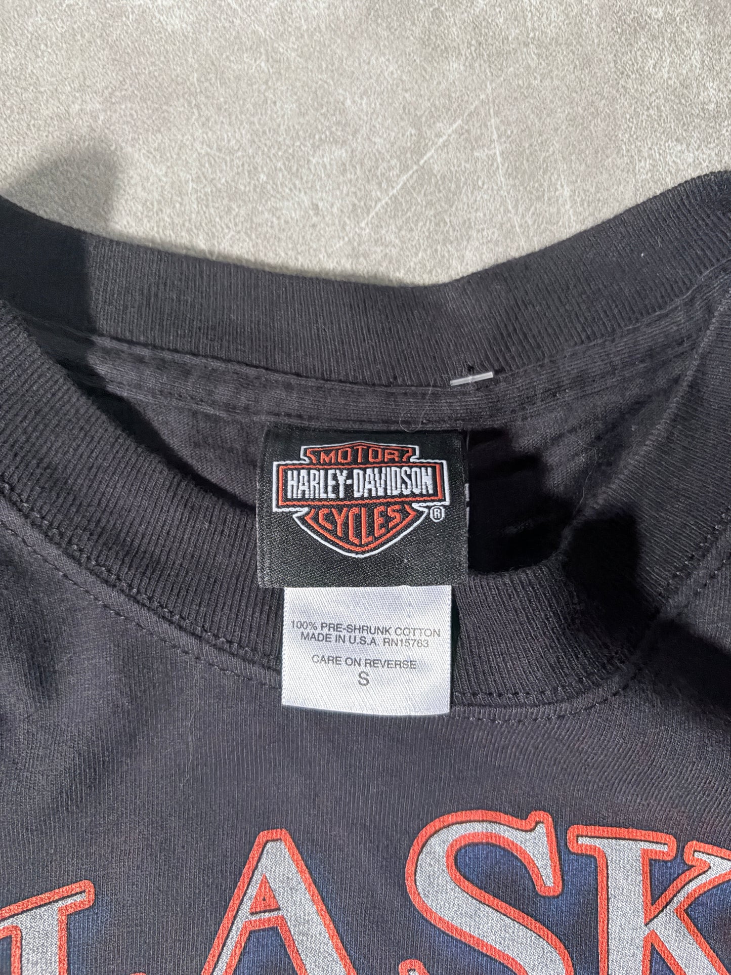 2000s Vintage Harley Davidson Alaska Black T-Shirt -S