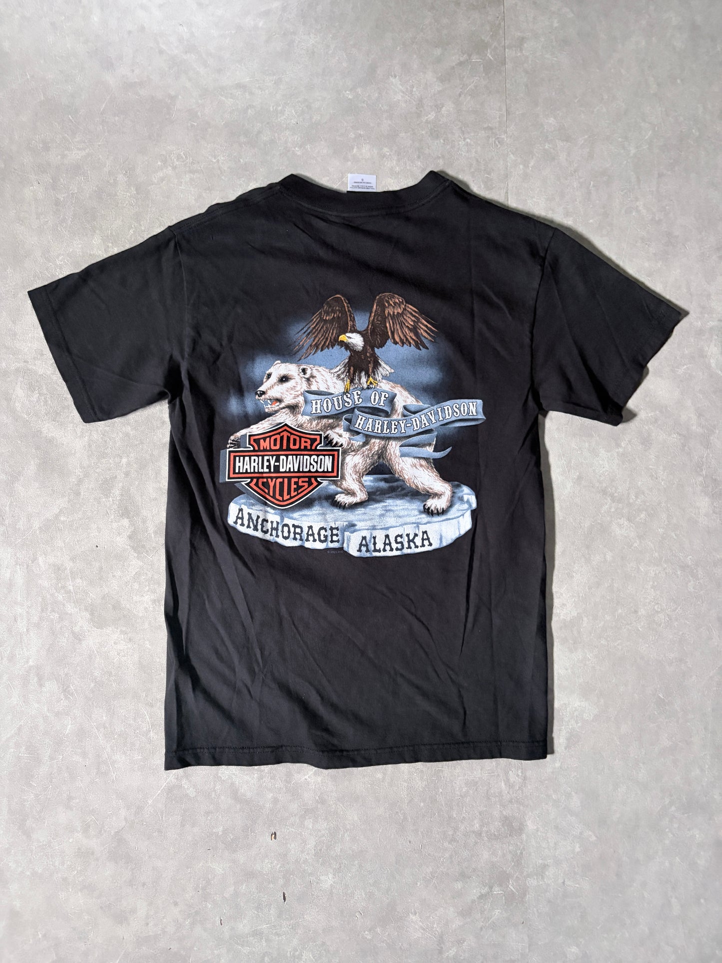 2000s Vintage Harley Davidson Alaska Black T-Shirt -S