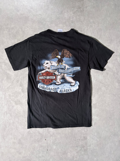 2000s Vintage Harley Davidson Alaska Black T-Shirt -S