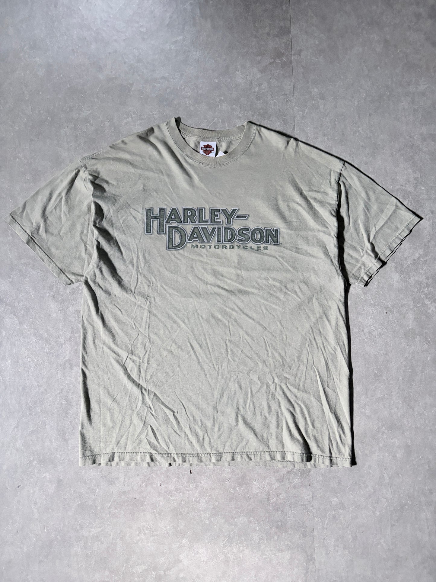 2000s Vintage Harley Davidson Light Green T-Shirt -XXL
