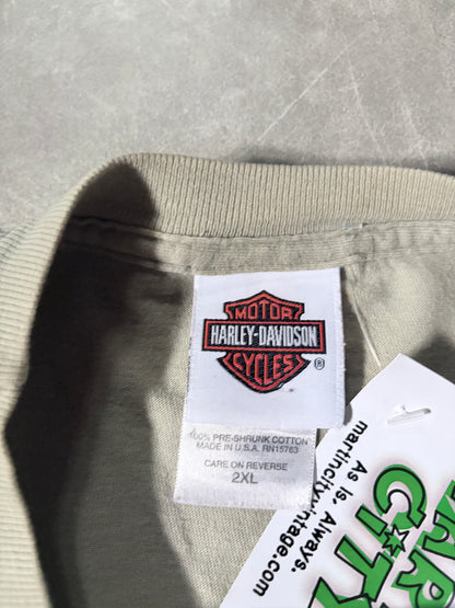 2000s Vintage Harley Davidson Light Green T-Shirt -XXL