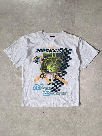 90s Vintage Star Wars Phantom Menace Pod Racing Anakin Heather Grey T-Shirt -M