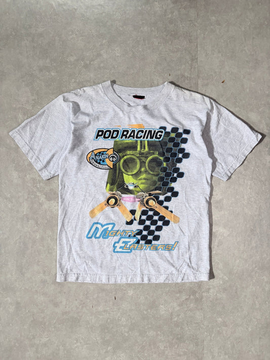 90s Vintage Star Wars Phantom Menace Pod Racing Anakin Heather Grey T-Shirt -M - M | Martin City Vintage