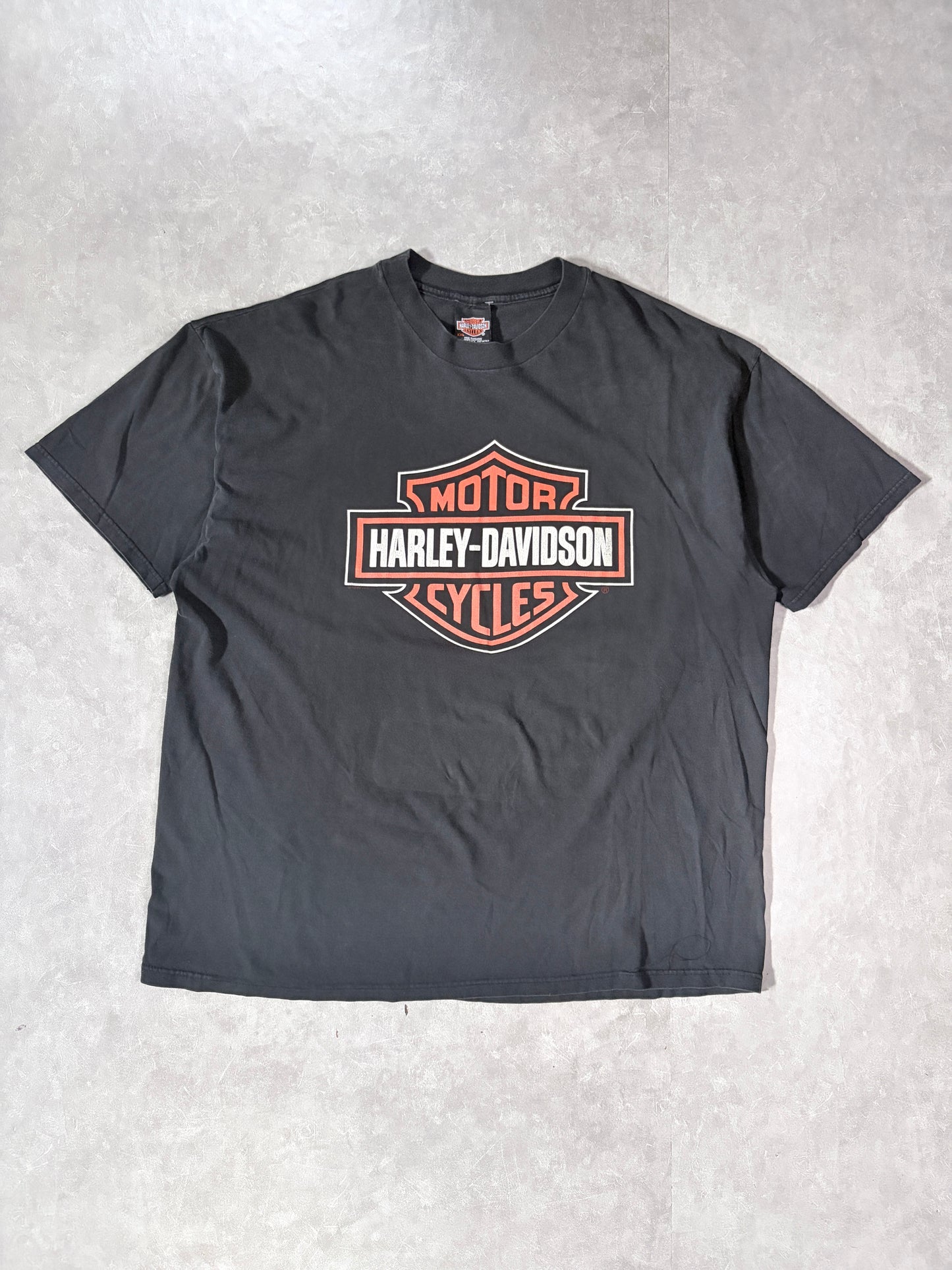 90s Vintage Harley Davidson Classic Logo Faded Black T-Shirt -XXL