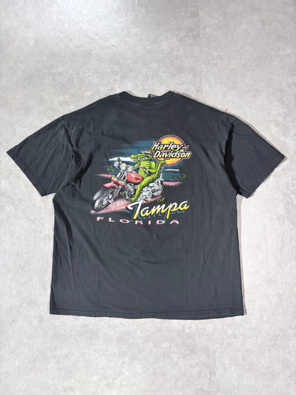 90s Vintage Harley Davidson Classic Logo Faded Black T-Shirt -XXL