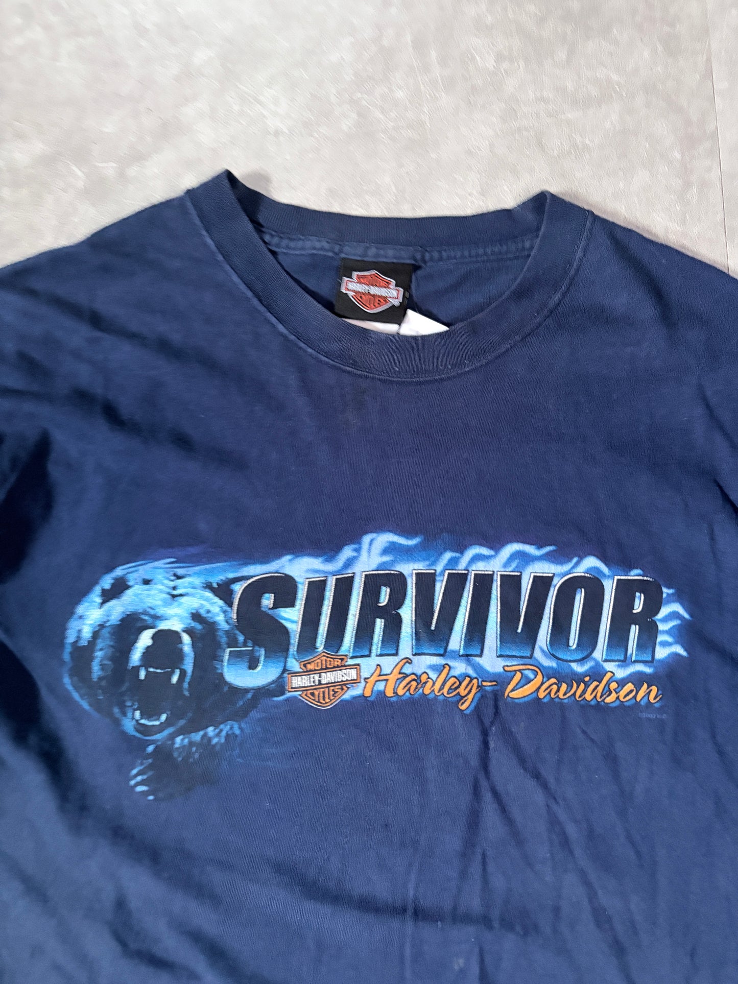2000s Vintage Harley Davidson Bear Navy T-Shirt -L