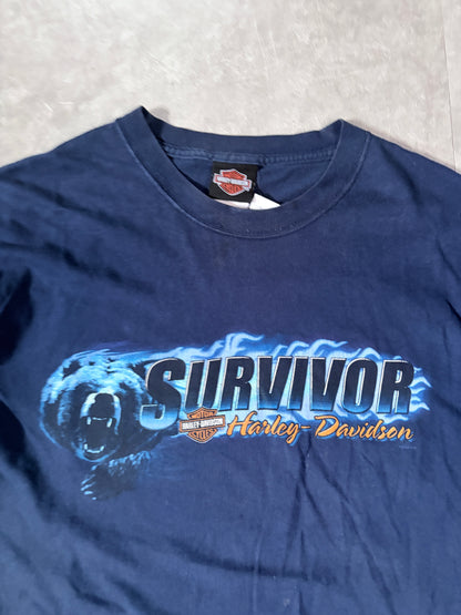 2000s Vintage Harley Davidson Bear Navy T-Shirt -L