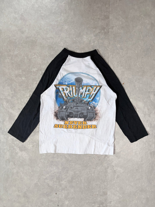 1983 Vintage Triumph Rock 'N' Roll Machine Tour 3/4 Sleeve White Shirt -M - M | Martin City Vintage