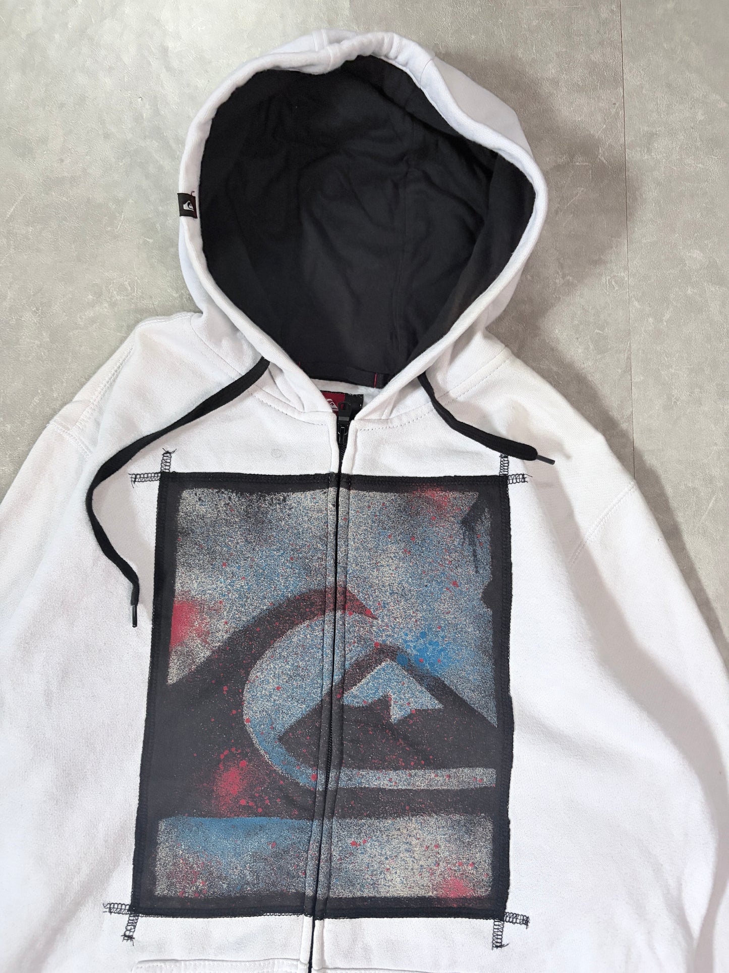 2000s Vintage Quiksilver Surf White Hoodie -L