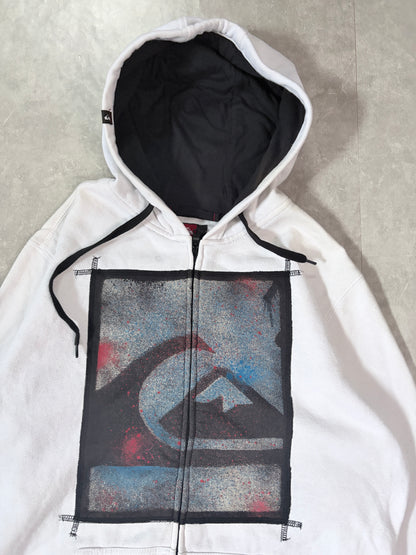 2000s Vintage Quiksilver Surf White Hoodie -L