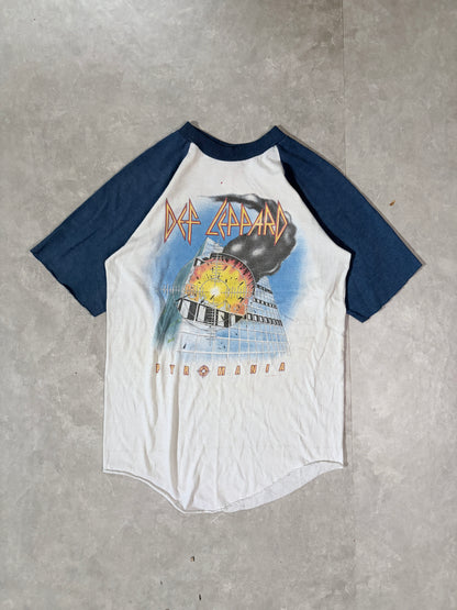 1983 Vintage Def Leppard Pyromania 3/4 Sleeve White Band Shirt -M