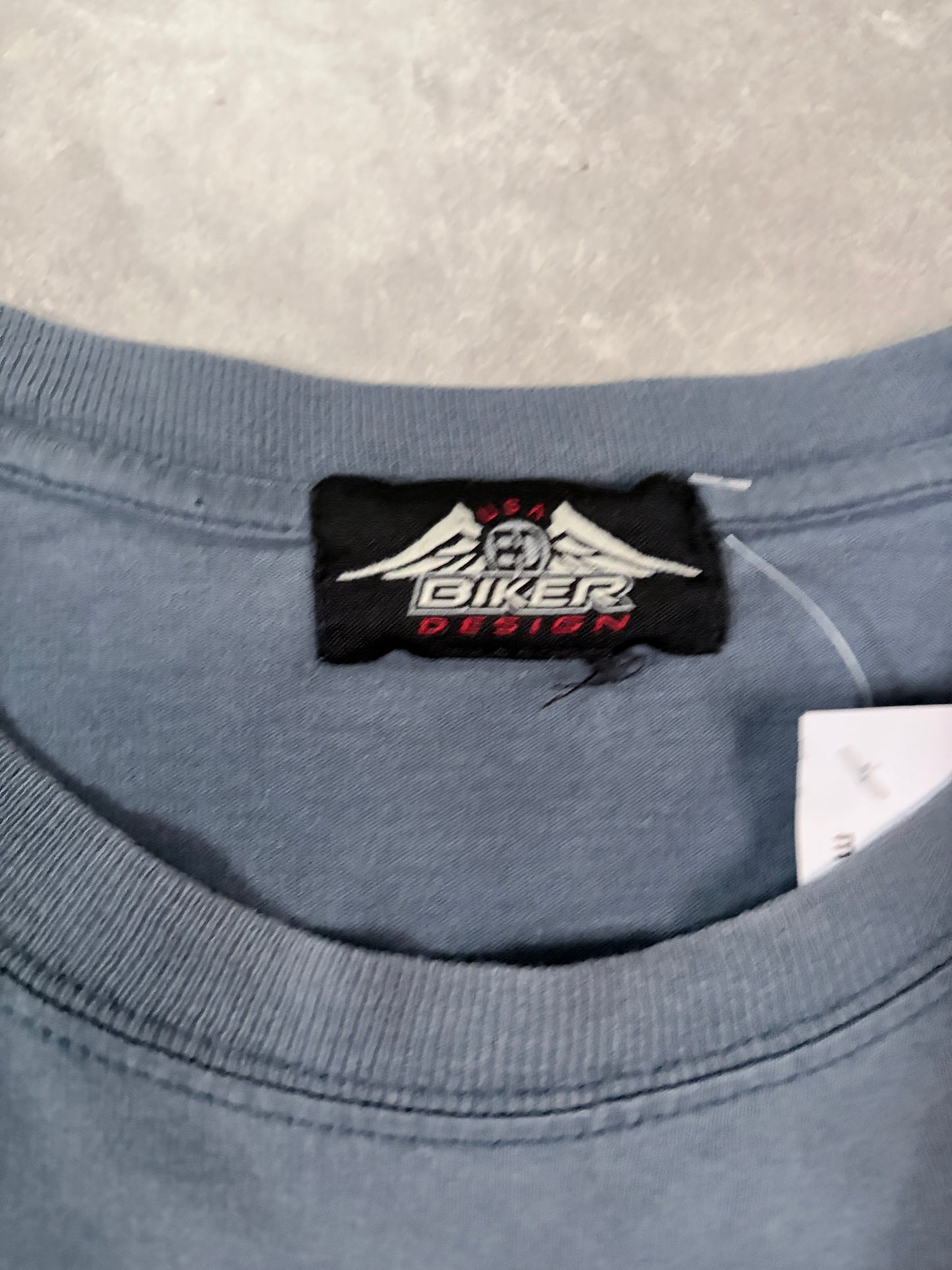 2004 Vintage Lightning Sleeve Biker Navy Long Sleeve Shirt -XXL