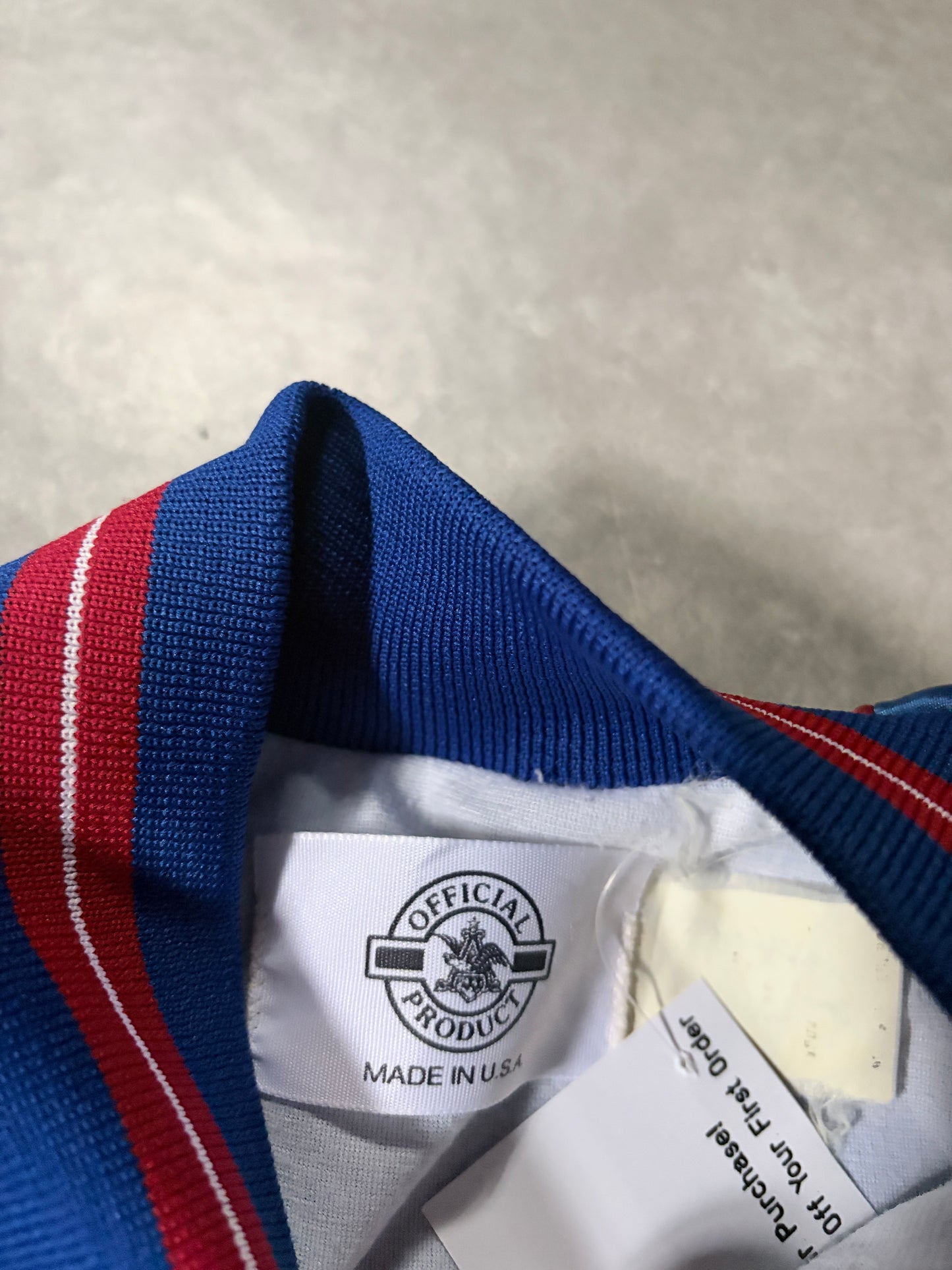 90s Vintage Budweiser Beer Blue Satin Jacket -L