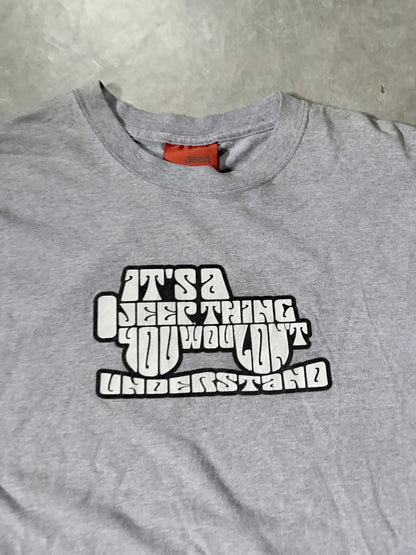 2000's Vintage Jeep Print Shirt Front Graphic Close Up