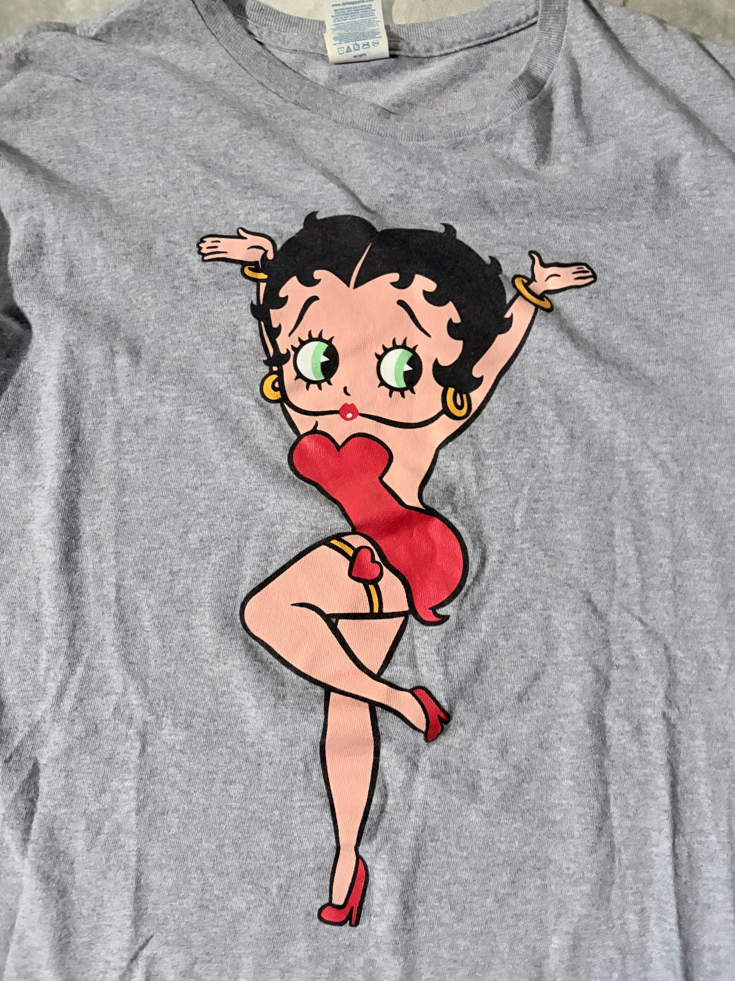 90's Vintage Delta Betty Boop T-Shirt Front Graphic Close Up