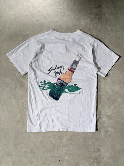 90's Vintage Sugar Creek Budweiser White T-Shirt Full Back View