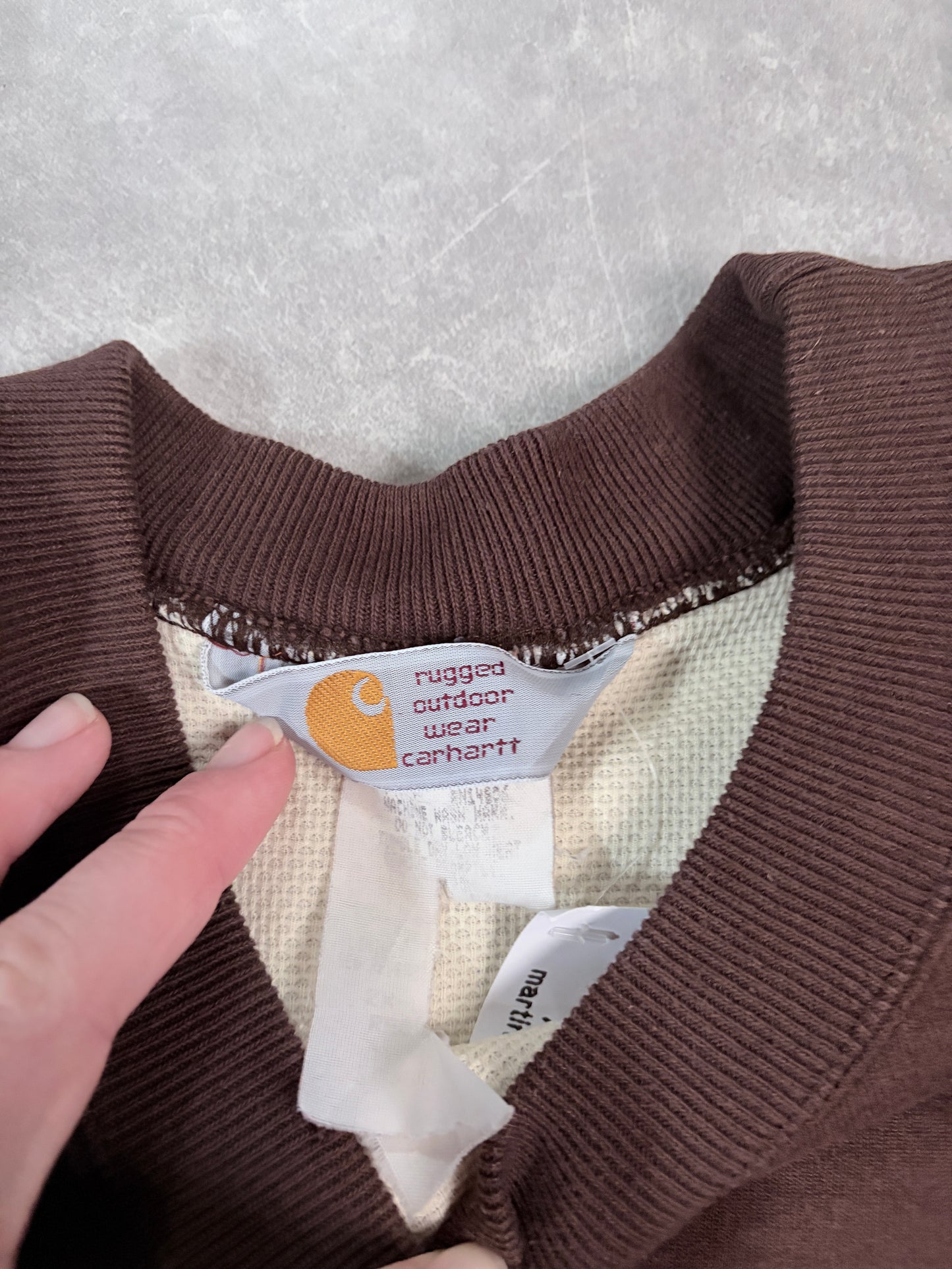 90's Vintage Carhartt Tag Close Up with Brand Label