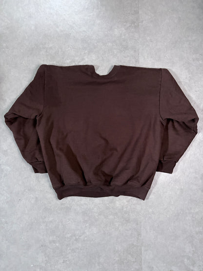 90's Vintage Carhartt Brown Crewneck Sweatshirt Full Back View