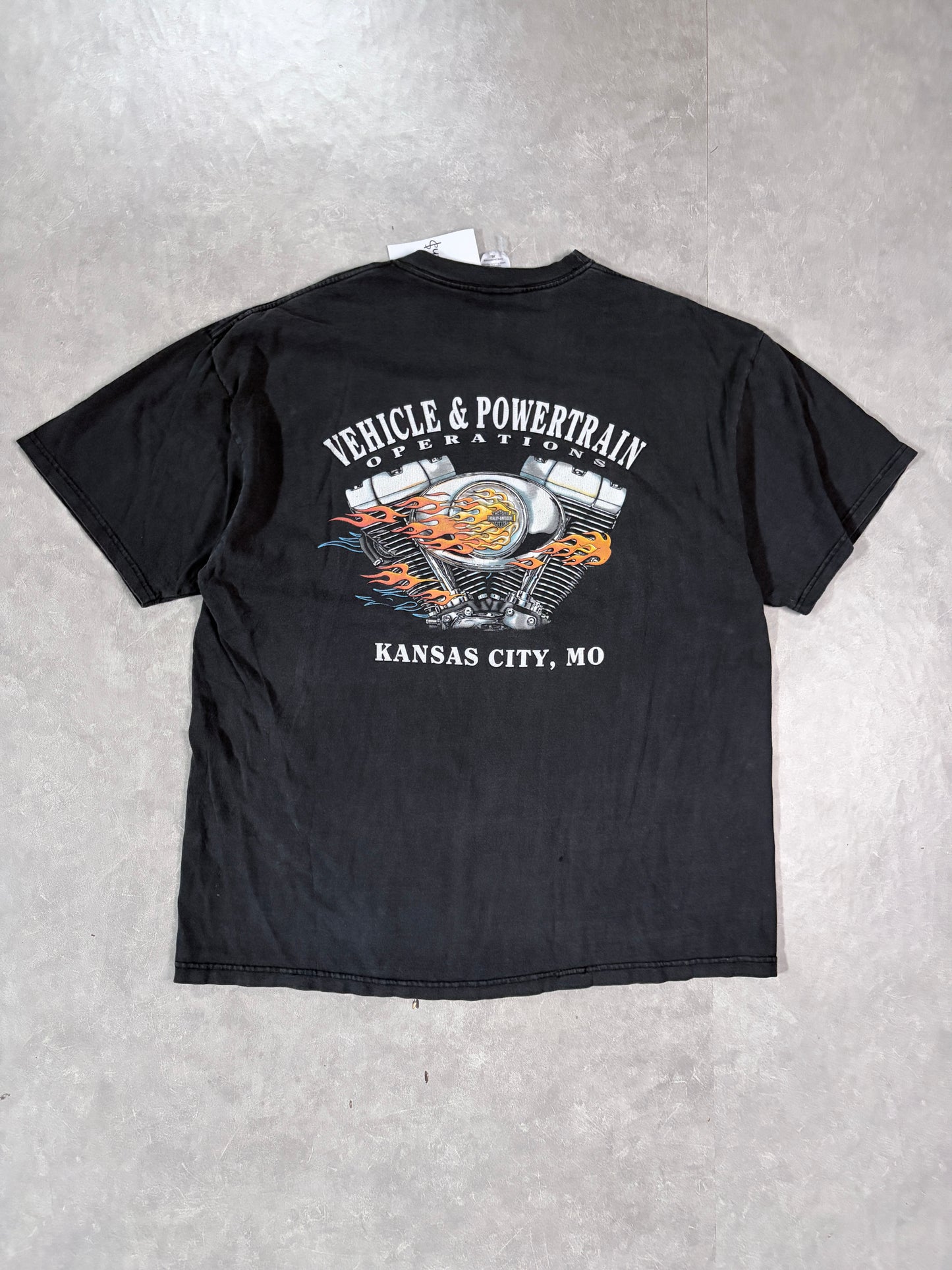 2000's Vintage Harley Davidson Black T-Shirt Full Back View