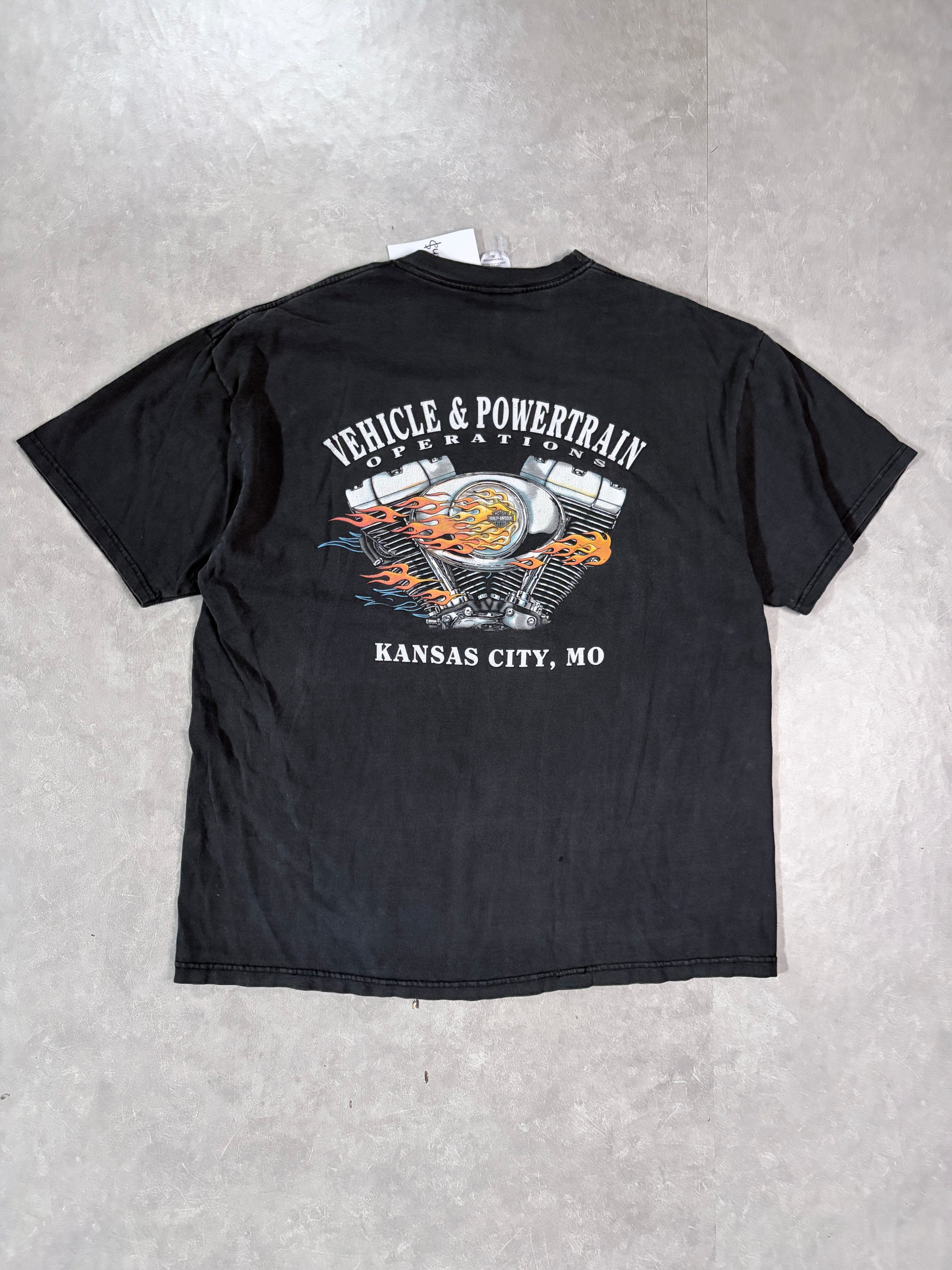 2000's Vintage Harley Davidson Black T-Shirt Full Back View