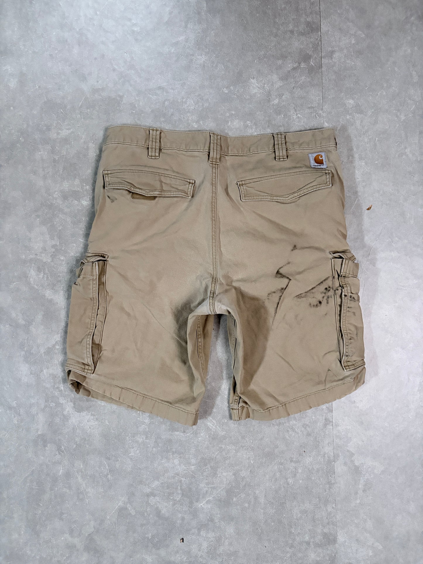 2000's Vintage Carhartt Khaki Shorts Full Back View