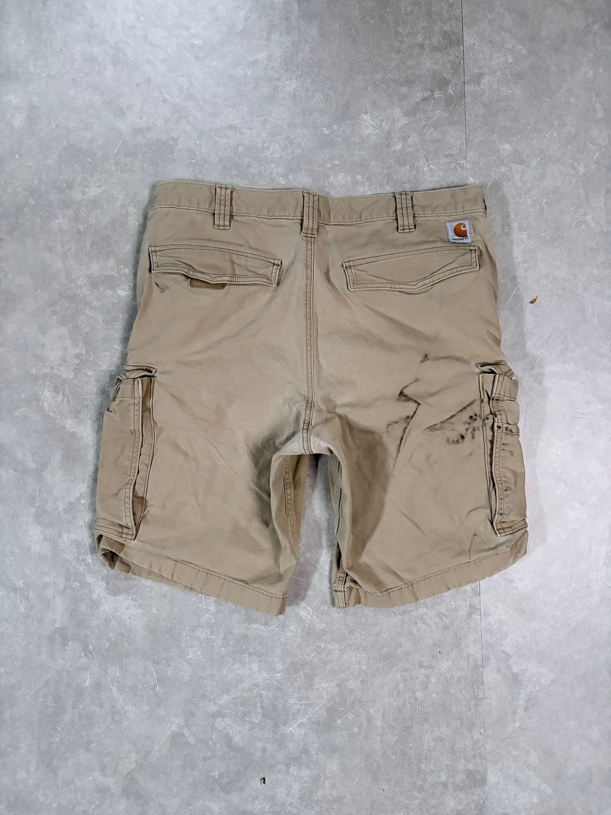 2000's Vintage Carhartt Khaki Shorts Full Back View