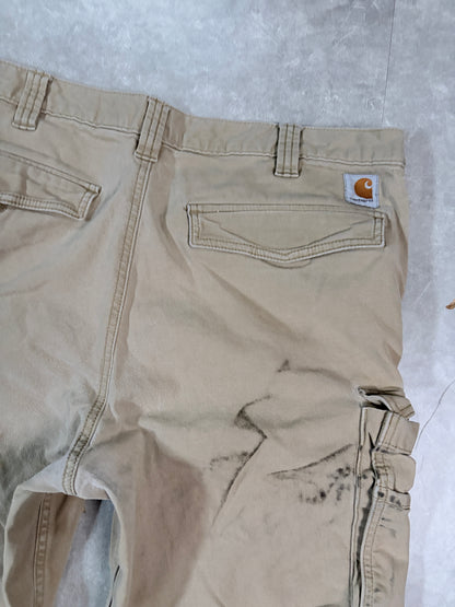 2000's Vintage Carhartt Khaki Shorts Front Pocket and Utility Detail