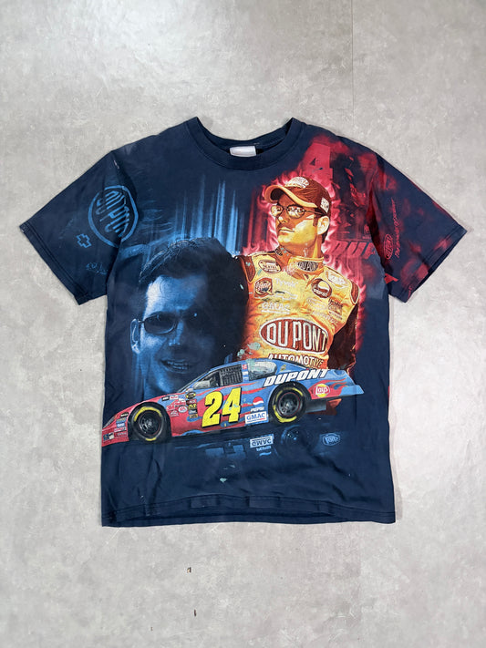 2000s Vintage NASCAR Jeff Gordon Faded Navy AOP T-Shirt -M