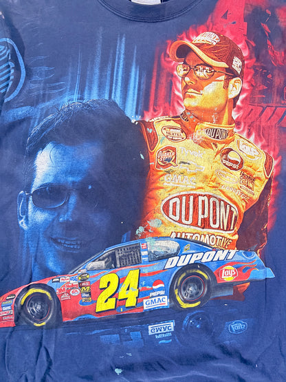 2000s Vintage NASCAR Jeff Gordon Faded Navy AOP T-Shirt -M