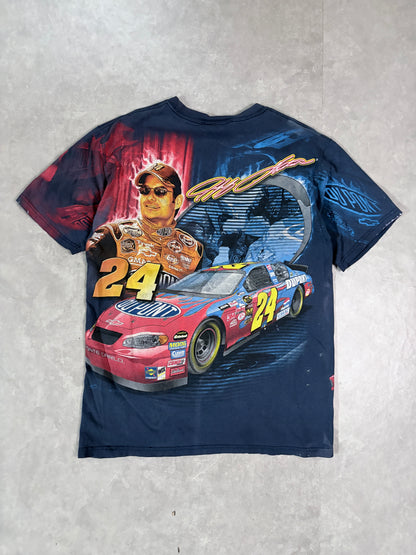 2000s Vintage NASCAR Jeff Gordon Faded Navy AOP T-Shirt -M