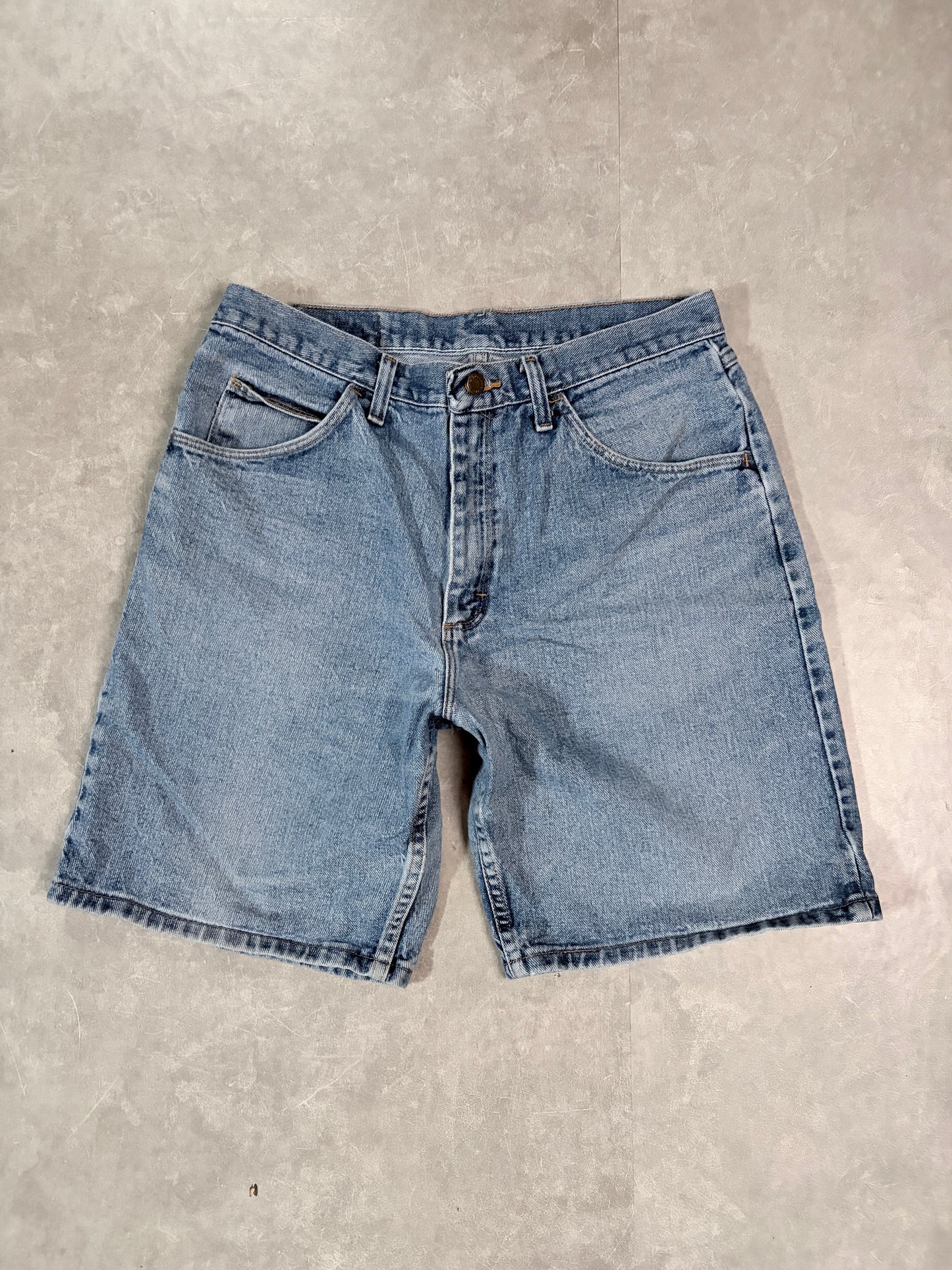 2000's Vintage Wrangler Light Wash Jorts Full Front View