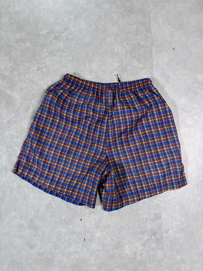 2000's Vintage Nike Plaid Shorts Full Back View
