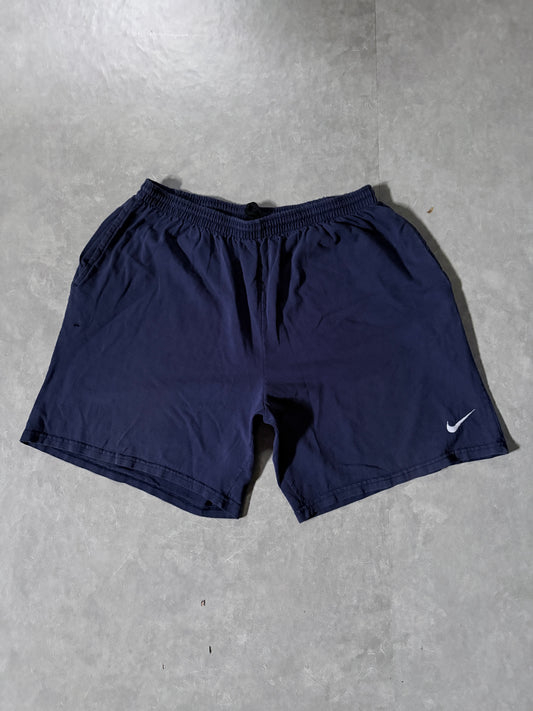 2000's Vintage Nike Navy Shorts Full Front View