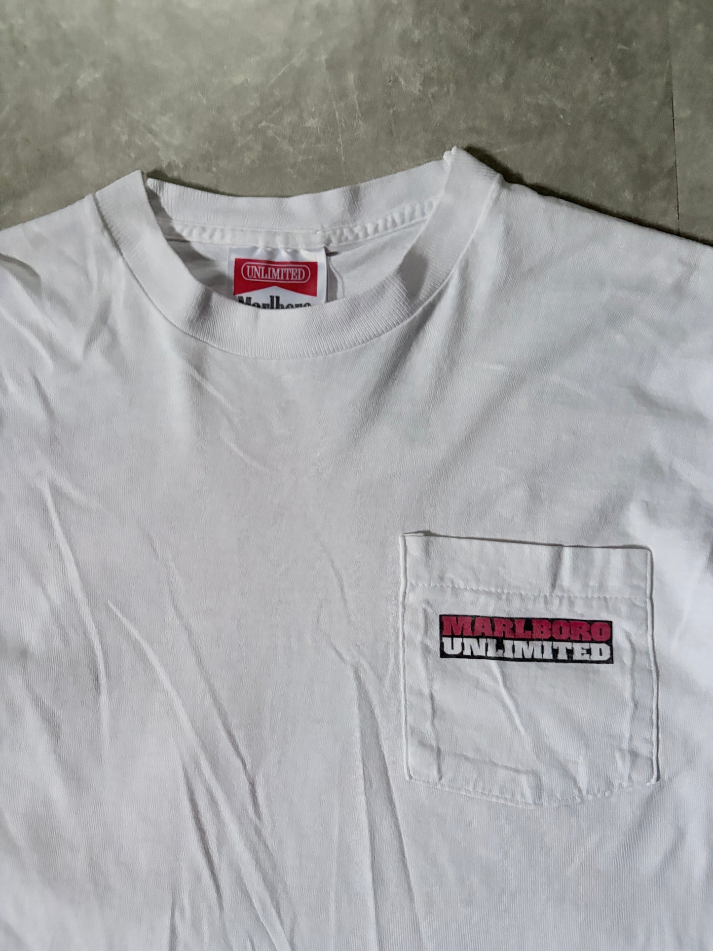 90s Vintage Marlboro Unlimited Train Map White T-Shirt -XL