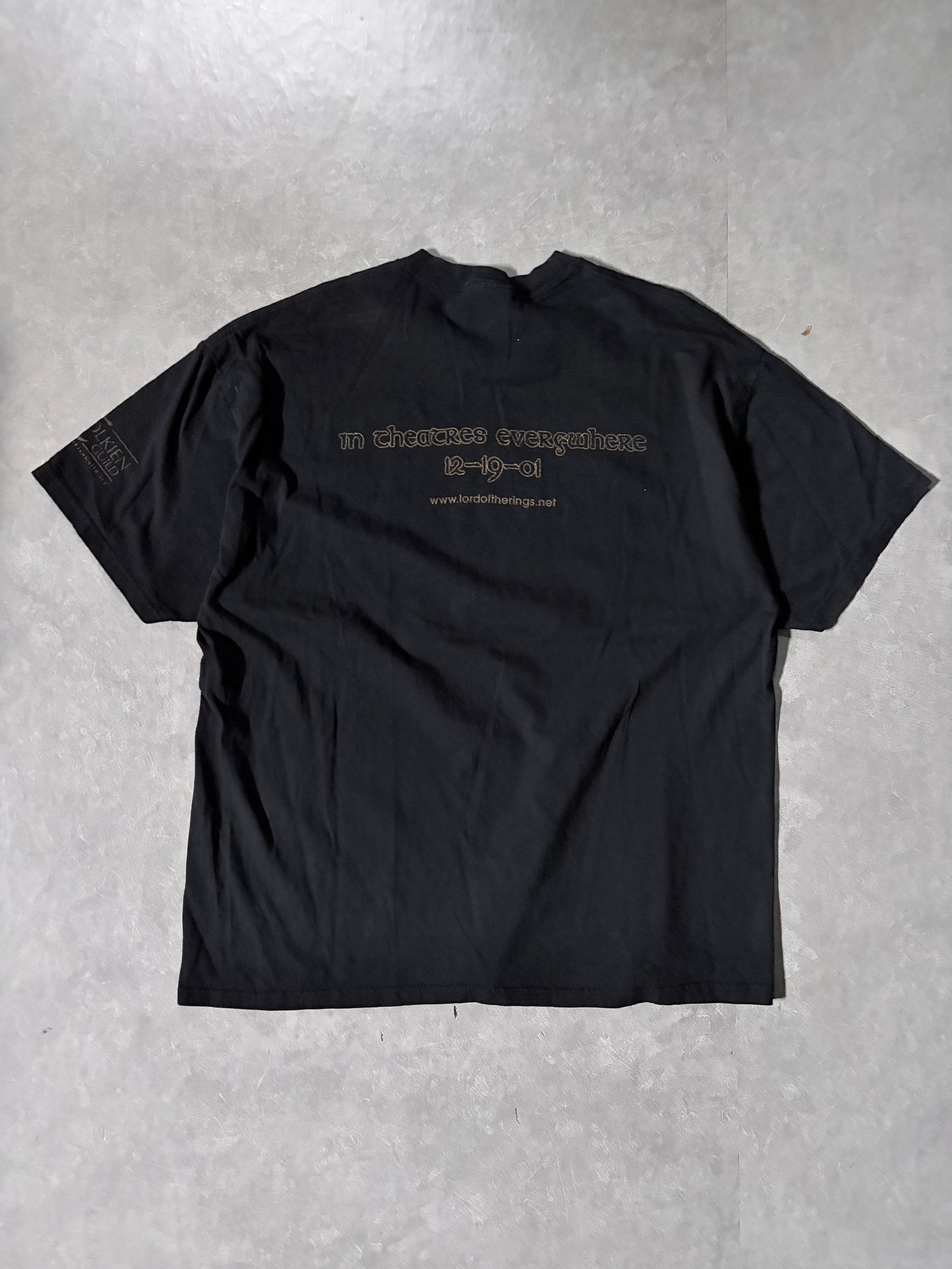 2001 Vintage Lord of the Rings Movie Promo Black T-Shirt -XL