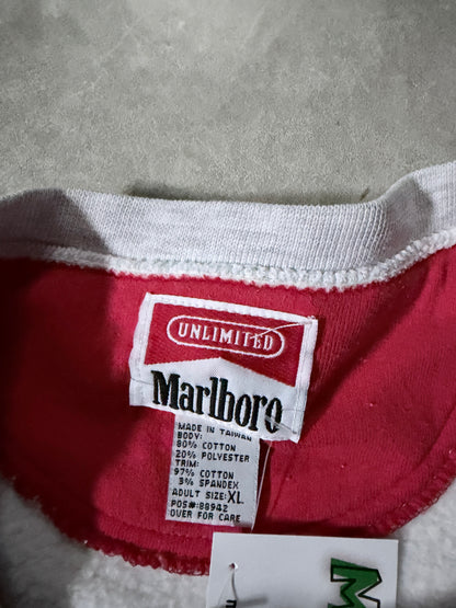 90s Vintage Marlboro Unlimited Lizard Embroidered Heather Grey Crewneck -XL
