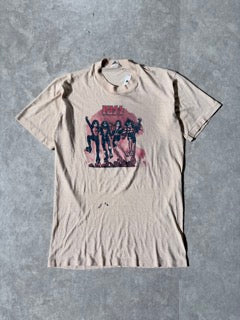 70's Vintage KISS Cream Distressed Band T-Shirt -XL