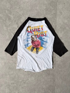80s Vintage Quiet Riot 3/4 Sleeve White T-Shirt -M