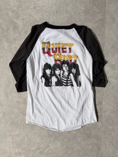 80s Vintage Quiet Riot 3/4 Sleeve White T-Shirt -M