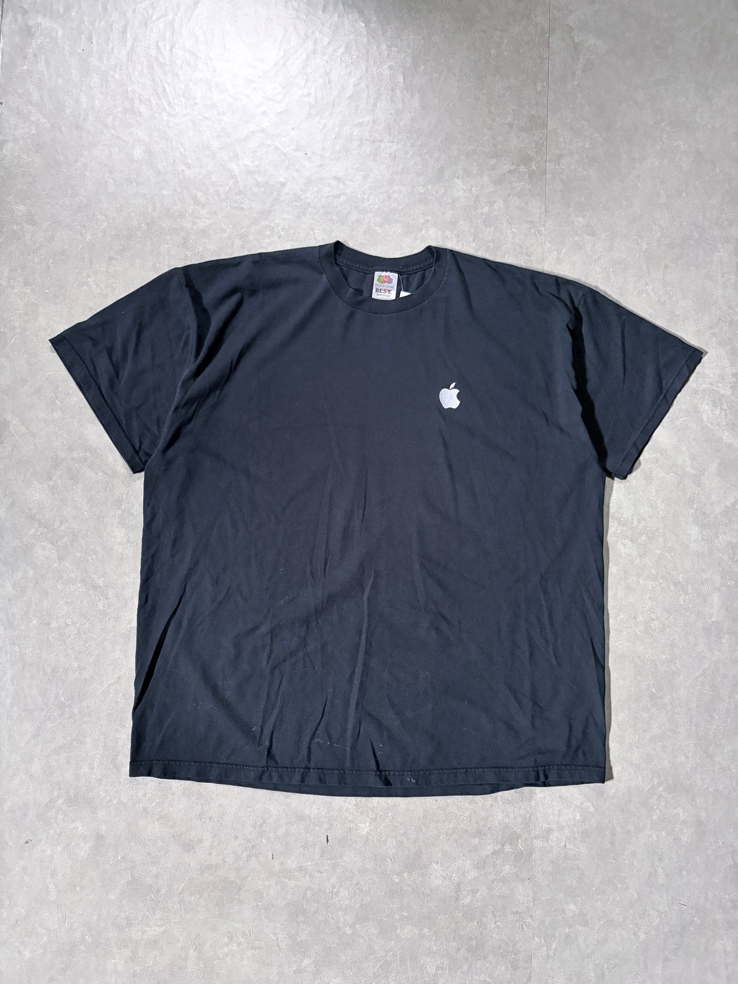 90s Vintage Apple Embroidered Black T-Shirt -XXL
