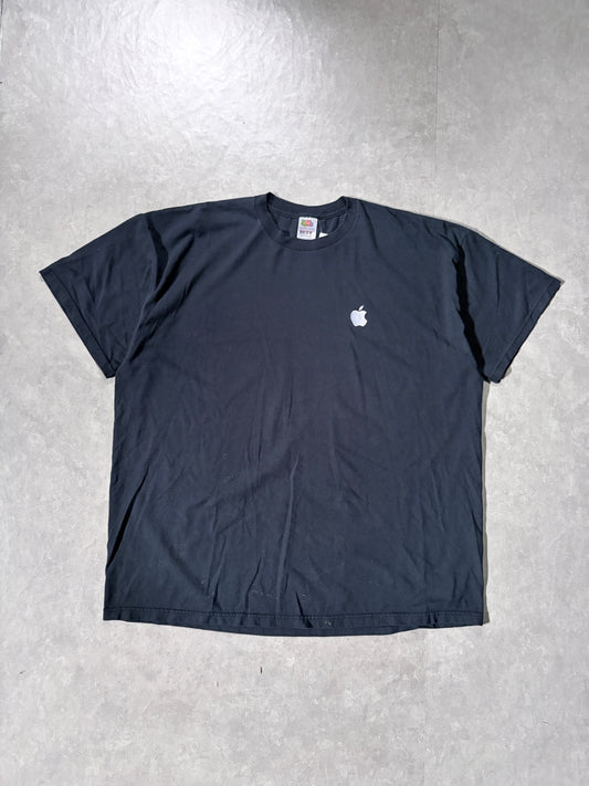 90s Vintage Apple Embroidered Black T-Shirt -XXL