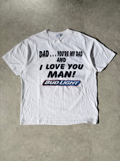 90s Vintage Bud Light I Love You Man White T-Shirt -XL