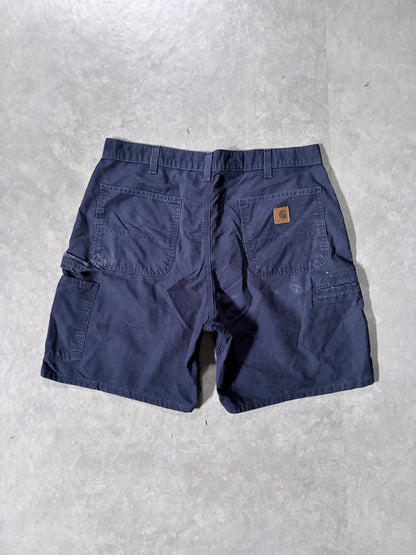 2000s Vintage Carhartt Distressed Navy Carpenter Shorts -36W
