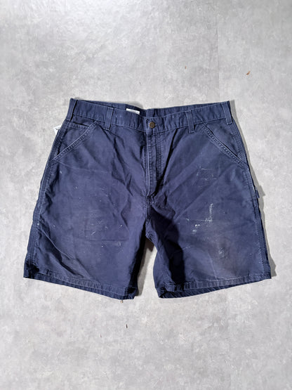 2000s Vintage Carhartt Distressed Navy Carpenter Shorts -36W