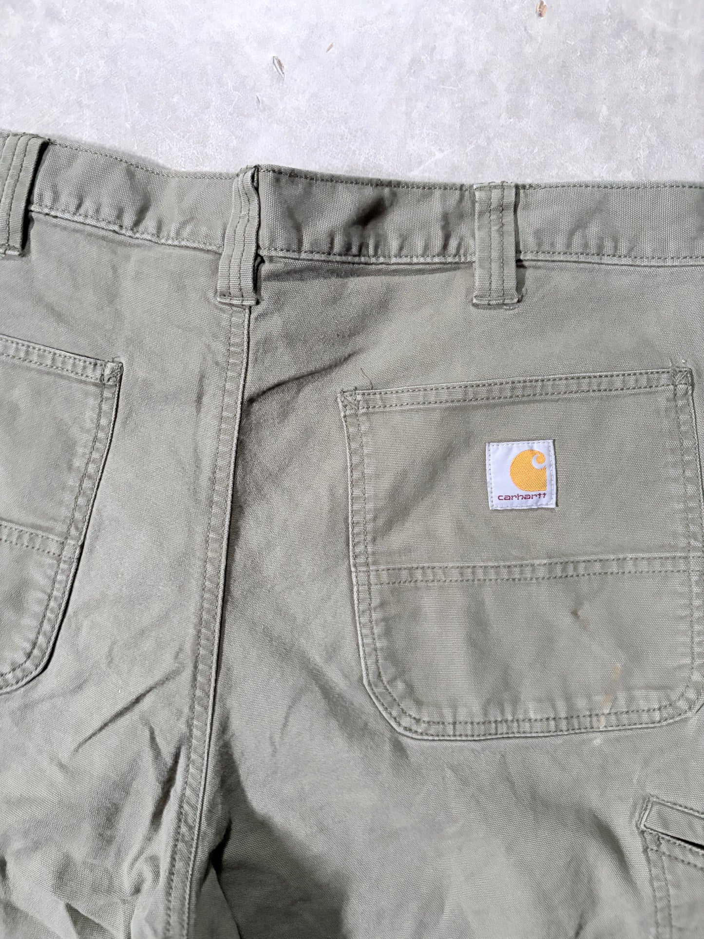 Carhartt Distressed Green Shorts -36W